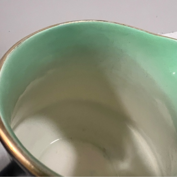 Vintage FALCON WARE "The Dell" Floral Art Deco Pitcher Black Green Hand Painted - Picture 9 of 16